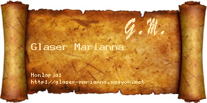 Glaser Marianna névjegykártya